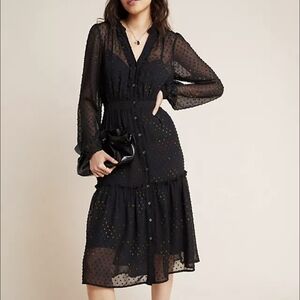 By Anthr Swiss Dot Dress